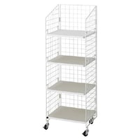 ネットラック 白 木棚4段 幅62×高さ135cm