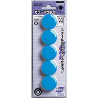 (まとめ)コクヨ カラーマグネットφ20×5.5mm 青 マク-20NB 1セット(60個:6個×10パック)〔×10セット〕()
