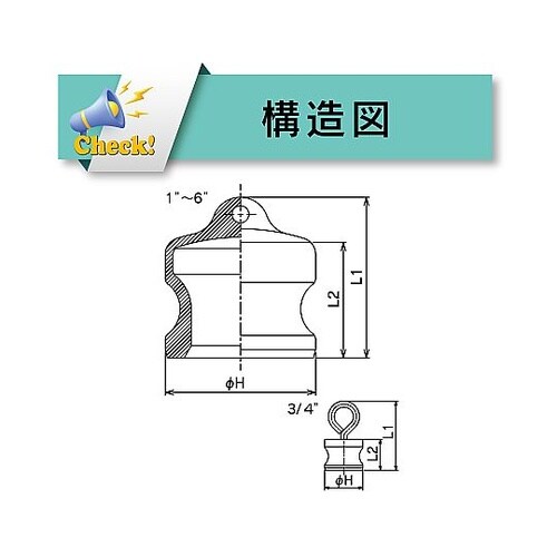 634−A−1−1/4−BR カムロック