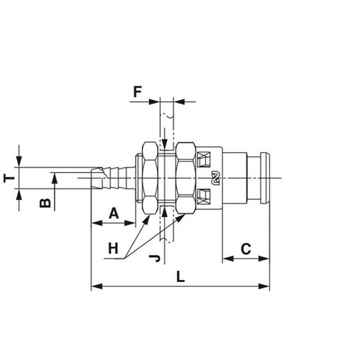 キューブカプラ(プラグ)POM(ポリアセ