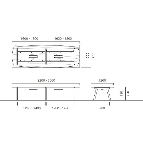 BL−B3212KW−WNビッグテーブル