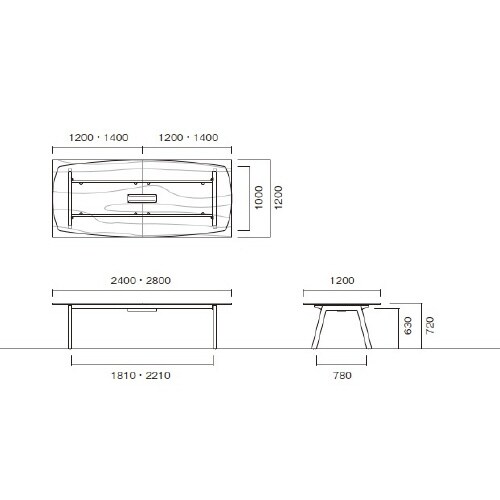 BL−S2812VW−DWビッグテーブル