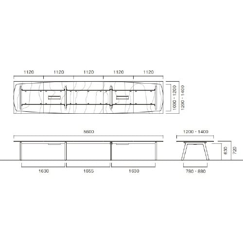 BL−S5612V−WGビッグテーブル