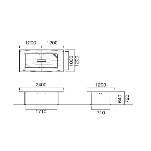 GT−B2412KW−WNビッグテーブル