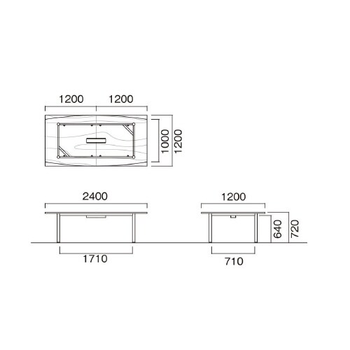 GT−S2412KW−DWビッグテーブル