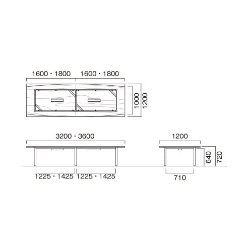 GT−S3212KW−LOビッグテーブル