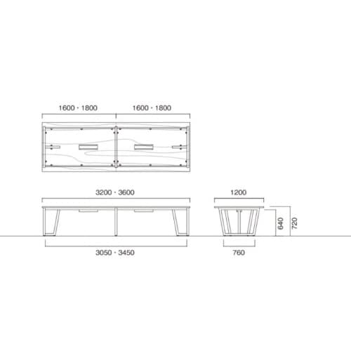 JP−B3612−WNビッグテーブル