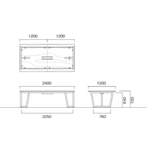 JP−S2412−MGビッグテーブル