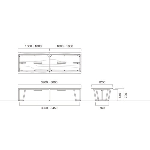 JP−S3612−LOビッグテーブル