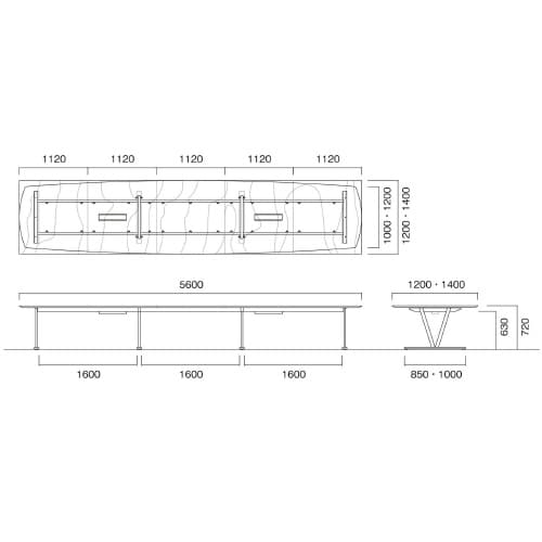 NDS−B5612VW−WNビッグテーブル