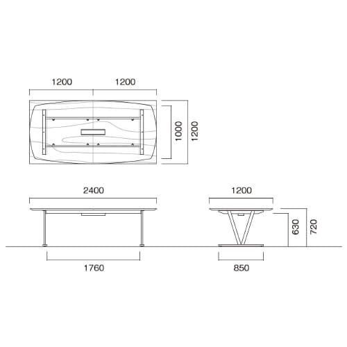 NDS−S2412KW−WNビッグテーブル