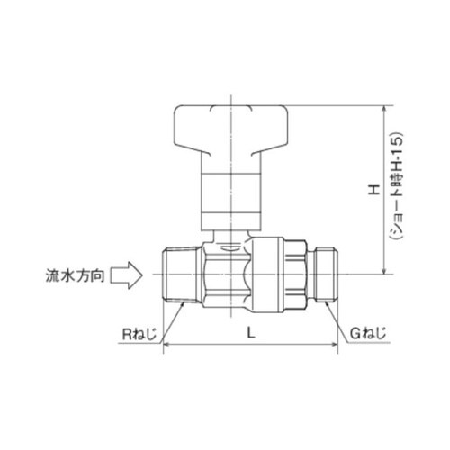 逆止弁付ボールバルブ