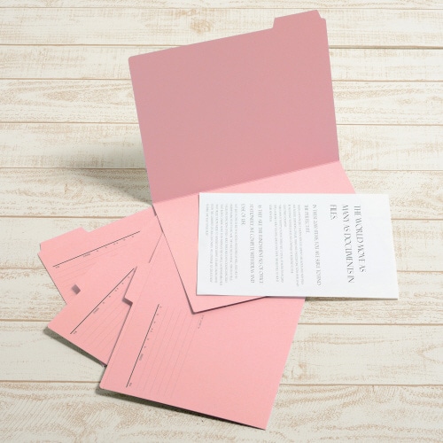 カットフォルダー 4山A4横 ピンク×10