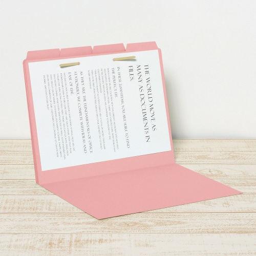 カットフォルダー 4山A4横 ピンク×10