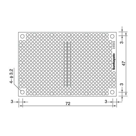 小型ユニバーサル基板 ICB−288GU