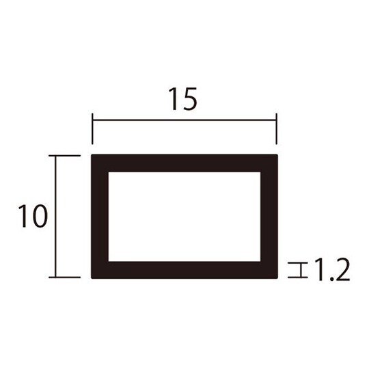 角パイプ2m1.2×10×15ステン2本