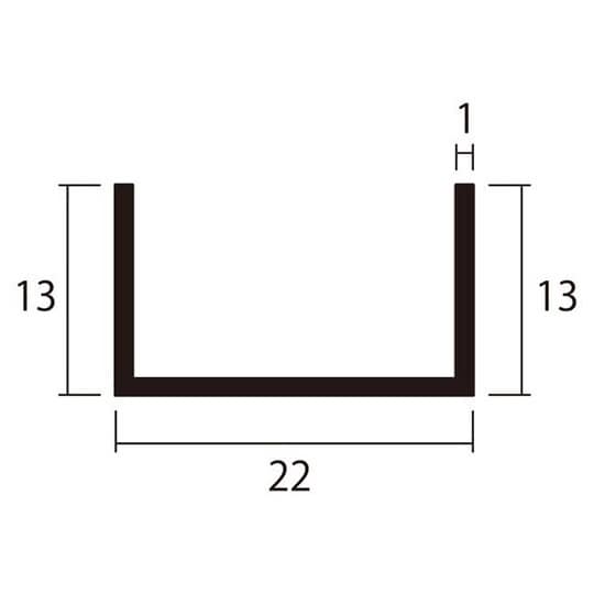 アルミチャンネル2m1.0×22×13銀