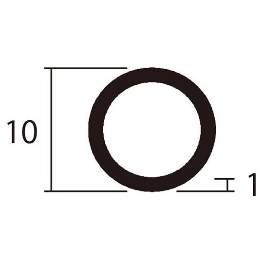 アルミ丸パイプ2m1.0×10銀2本