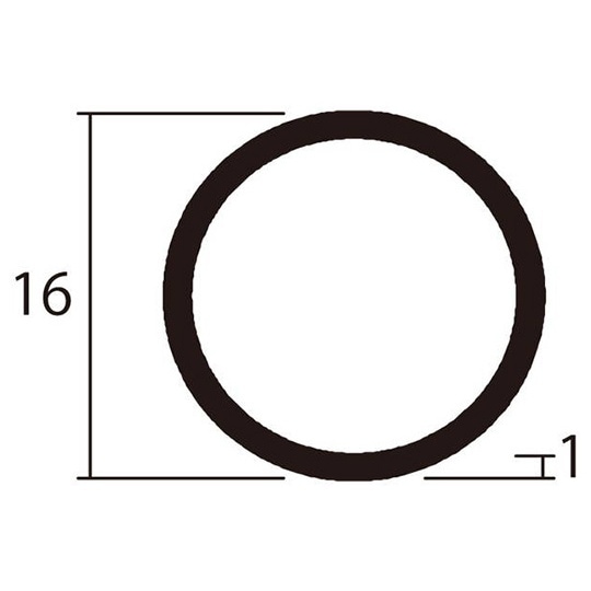 アルミ丸パイプ2m1.0×16銀2本