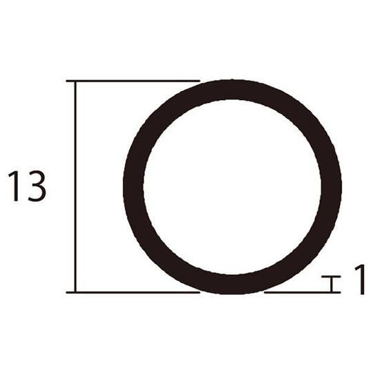 アルミ丸パイプ2m1.0×13黒2本
