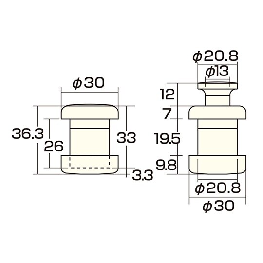 AP−331K ツマミ 30mm 金消