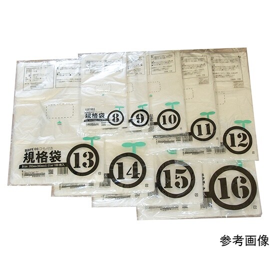 ひも付ポリ袋 01半透明 14号 01×