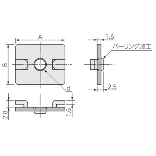 M 5/20x16mm 四角ナット(爪付