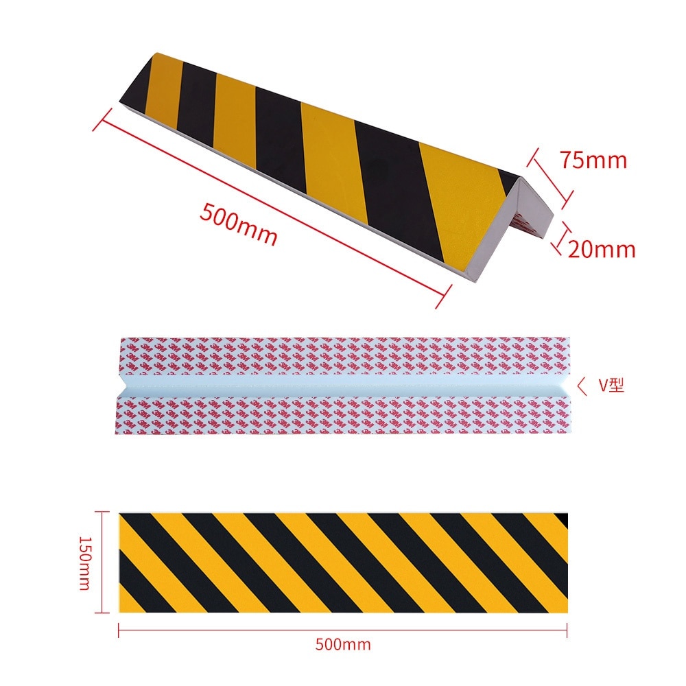 反射コーナーガードクッション 黄黒トラ柄