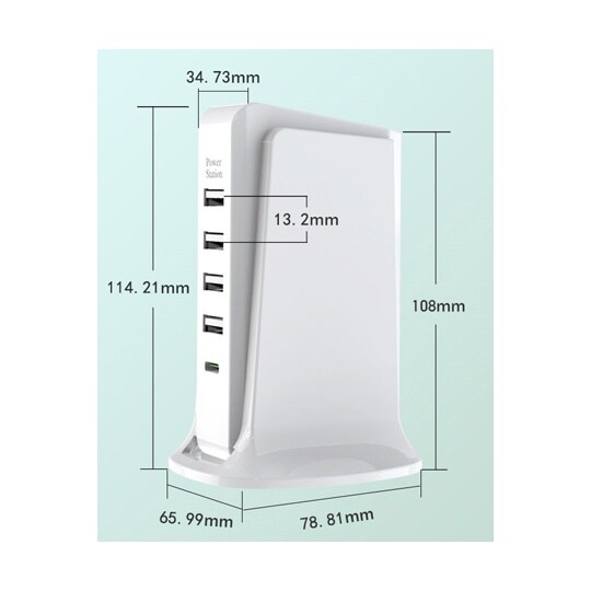 タワー式急速充電器PD+1USB4 L−