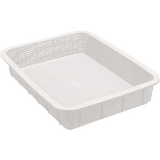 抗菌角カゴ浅型 大 ナチュラル KK54