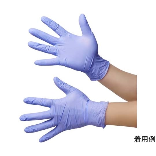 ニトリルグローブ 薄手 ブルー L 粉な