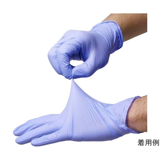 ニトリルグローブ 薄手 ブルー L 粉な