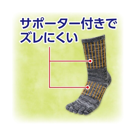 デオセル5本指カカト付ソックス モク L