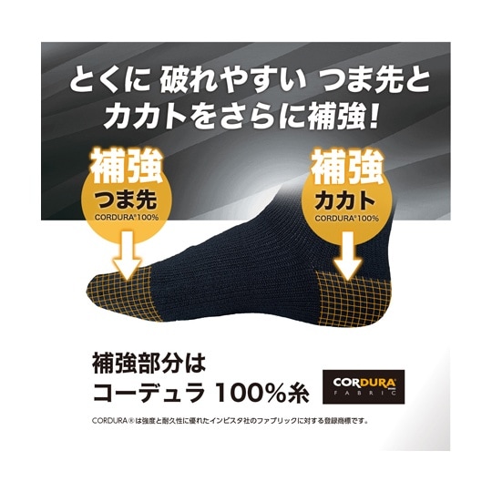 コーデュラ・デオセル消臭ソックス 丸 ク