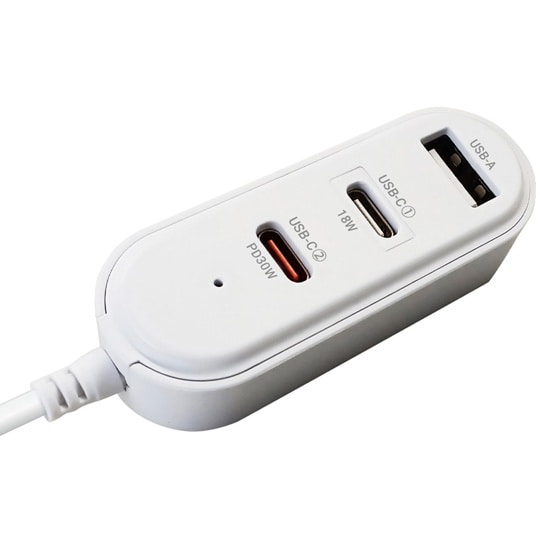 3ポートUSBハブ付きコンセント充電器