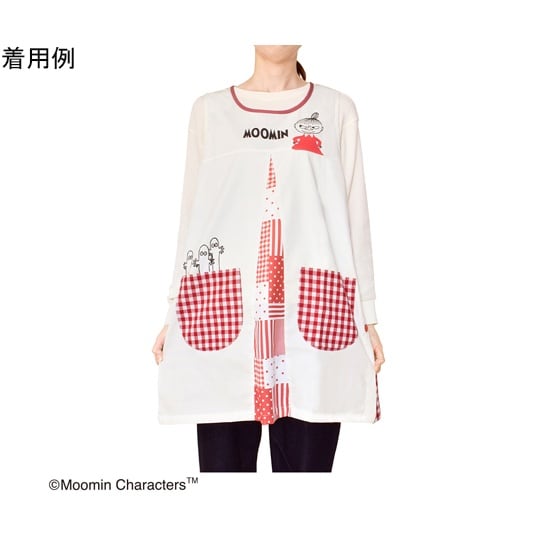 ムーミンエプロン ギンガムチェック レッ