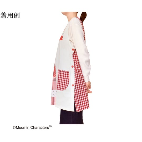 ムーミンエプロン ギンガムチェック レッ