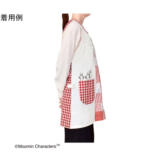 ムーミンエプロン ギンガムチェック レッ