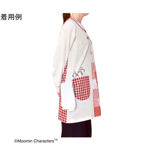 ムーミンエプロン ギンガムチェック レッ
