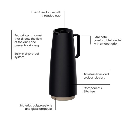 サーマルカラフェ 保温ポット 1L ブラ