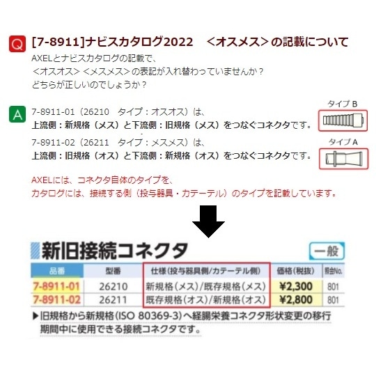 新旧接続コネクタ(栄養用) オスオス 1
