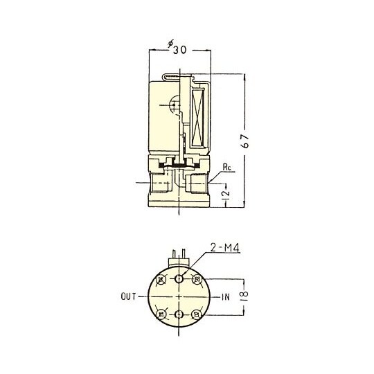 PTFE2方メス電磁弁 FSS−0306
