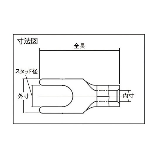 1.25YS3A 角先開形端子 100個