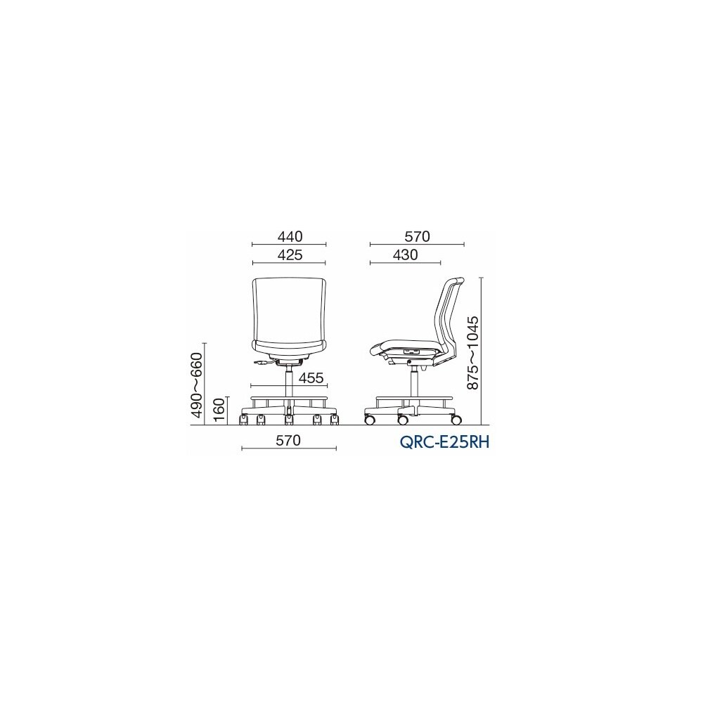 導電チェア・QRC型・ハイタイプ ブラッ