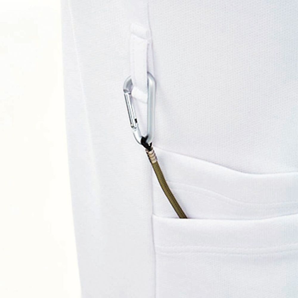 前開きスクラブ ピーコックグリーン LL