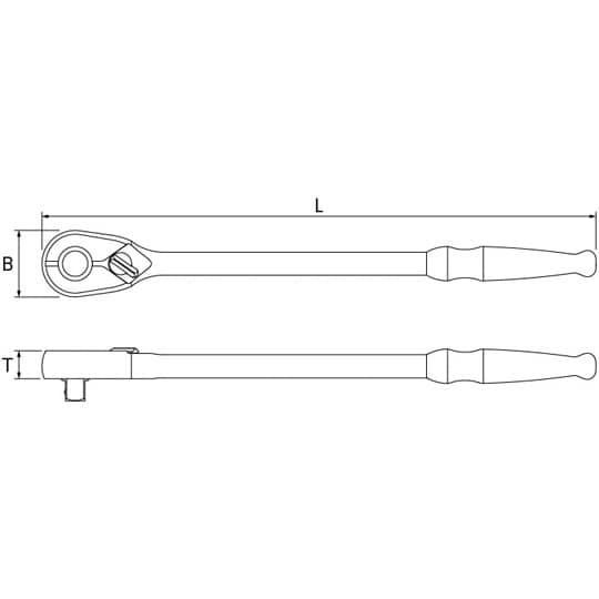 差込角9.5SQ ロングラチェットハンド
