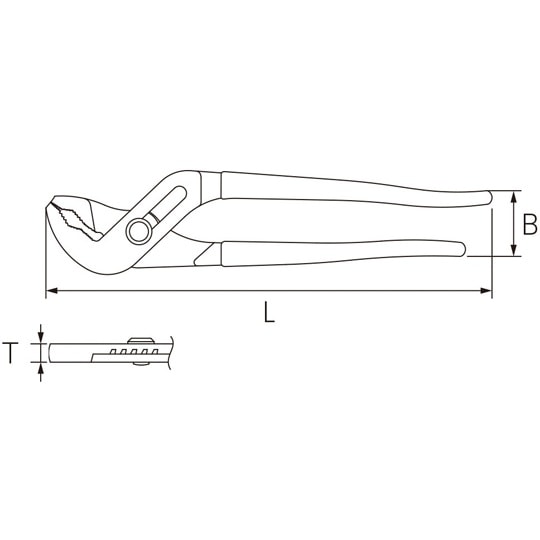 ウォーターポンププライヤー 5段式ジョイ