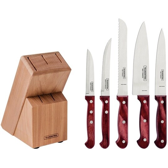ナイフ5本セット 木製ストッカー付 レッ