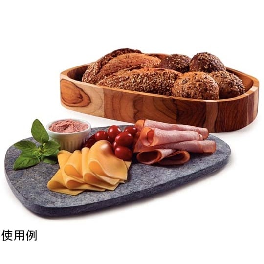 チーク皿 石蓋付き 31×25cm 13