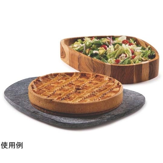 チーク皿 石蓋付き 31×25cm 13